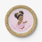 Pink Gold Princess Baby Shower Paper Plates