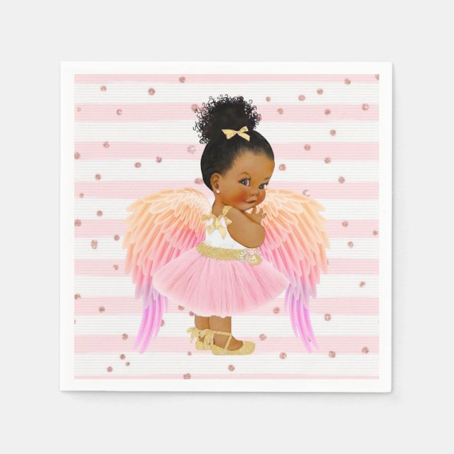 Pink Gold Princess Ballerina Baby Shower/Birthday Napkin (Front)