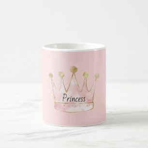 Pink Gold Princess Crown Coffee Mug