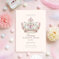 Pink Gold Princess Crown Fairytale Birthday Party