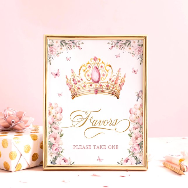 Pink Gold Princess Crown Favours Baby Shower Poste Poster (Creator Uploaded)