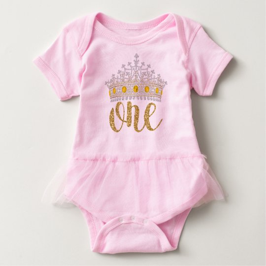 Pink Gold Princess First Birthday Shirts