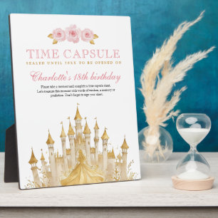 Pink & Gold Princess First Birthday Time Capsule  Plaque
