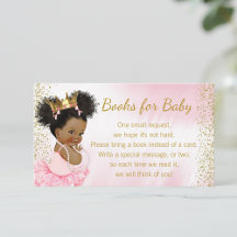 Pink Gold Princess Tutu Baby Shower Bring Book
