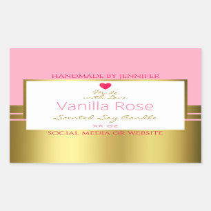 Pink Gold Product Packaging Label Easy Custom Text
