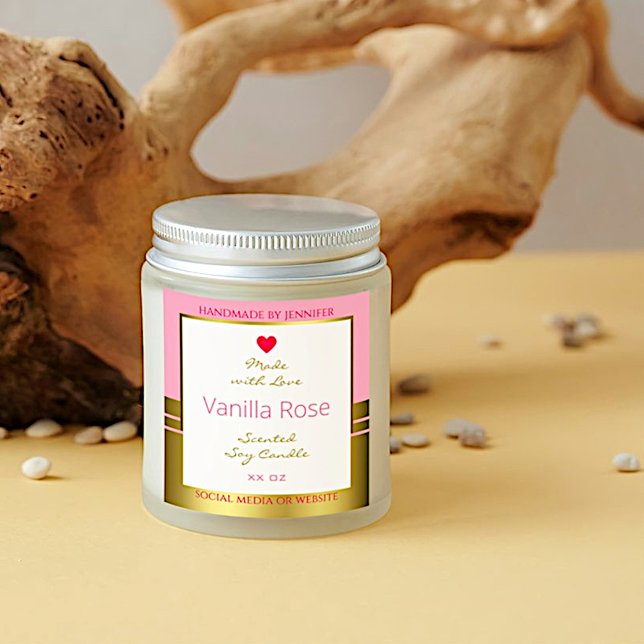 Pink Gold Product Packaging Label Easy Custom Text (Creator Uploaded)