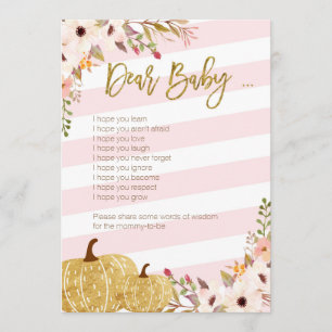 Pink Gold Pumpkin Baby Shower Dear Baby Games Invitation