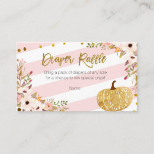 Pink Gold Pumpkin - Diaper Raffle Card