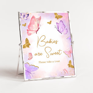 Pink Gold Purple Butterfly Babies are Sweet Poster