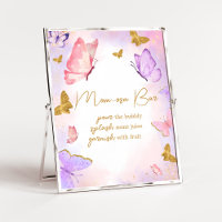 Pink Gold Purple Butterfly Baby Shower Mum Osa Bar