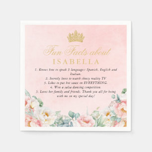 Pink Gold Quinceañera Party Fun Facts Napkins