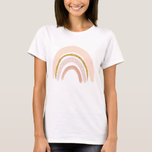 Pink & Gold Rainbow Elegant Boho T-Shirt