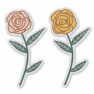 Pink & Gold Roses Set of