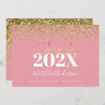 pink gold script modern elegant graduation