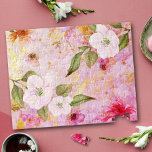 Pink gold script vintage floral watercolor stylish jigsaw puzzle<br><div class="desc">Spend an afternoon challenging your brain with this beautiful, romantic, vintage floral jigsaw puzzle. White, purple, and dark pink watercolor flowers overlay gold script on a gorgeous, soft pink, gold veined background. Makes a thoughtful, unique present for someone special! Comes in a special gift box. You can easily personalise this...</div>