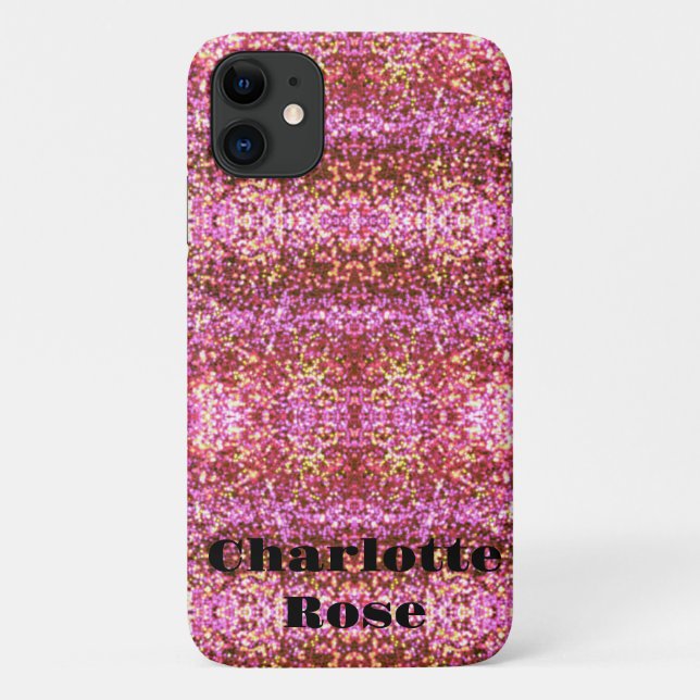 Pink gold silver sparkling glittery pattern   Case-Mate iPhone case (Back)