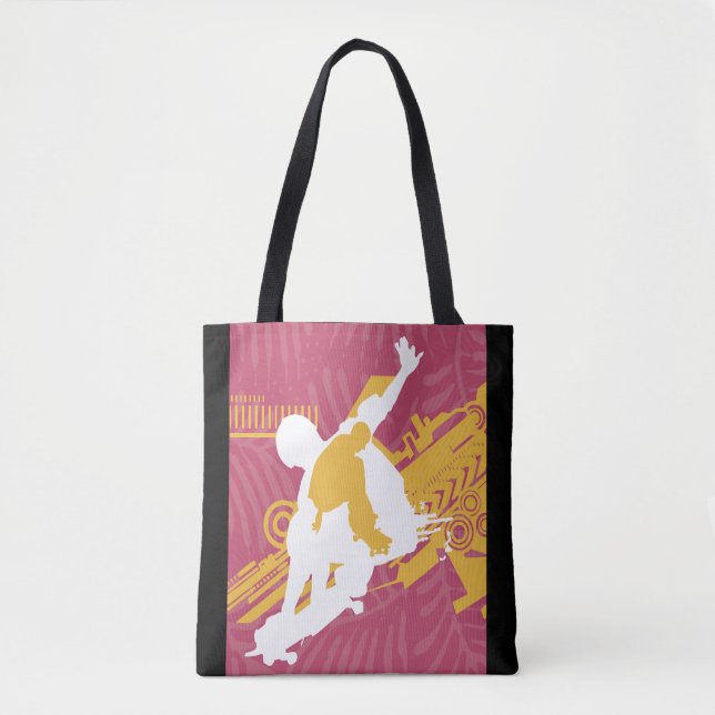 Pink & Gold Skater T-Shirt Tote Bag (Front)