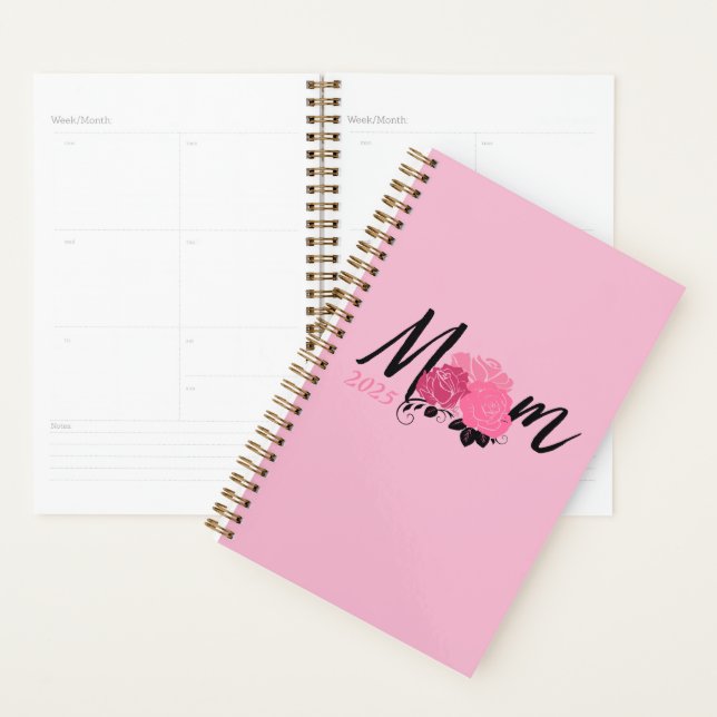 Pink Gold spiral notebook for mum Planner (Display)