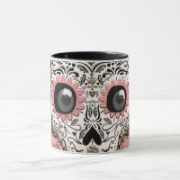 Pink & Gold Sugar Skull Whimsical Cute