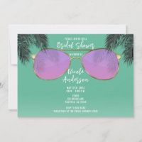 Pink & Gold Sunglasses Teal Summer Bridal Shower
