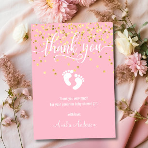 Pink Gold THANK YOU Baby Shower Girl   PHOTO