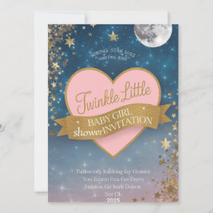 Pink Gold Twinkle Little Star Baby Girl Shower 