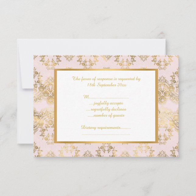 PINK GOLD VINTAGE VICTORIAN ALL OCCASION RSVP (Front)