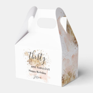 Pink Gold Watercolor 30 And Fabulous 30th Birthday Favour Box