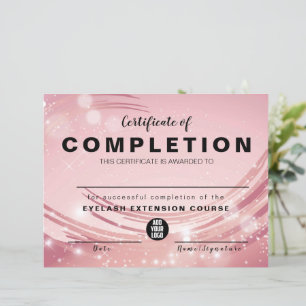  Pink Gold Watercolor  Certificate of Completion