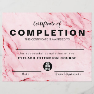  Pink Gold Watercolor  Certificate of Completion