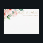 Pink & Gold Watercolor Floral Advice Card<br><div class="desc">This beautiful floral card features watercolor flowers and your custom text.  Use the template to fill in your information. The "Customise further" feature can be used to change the font (size,  style,  colour),  and add more lines of text,  change the layout and add text to the back.</div>