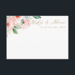 Pink & Gold Watercolor Floral Advice Card<br><div class="desc">This beautiful floral card features watercolor flowers and your custom text.  Use the template to fill in your information. The "Customise further" feature can be used to change the font (size,  style,  colour),  and add more lines of text,  change the layout and add text to the back.</div>