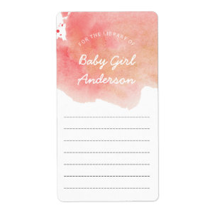 Pink Gold Watercolor girl baby shower book