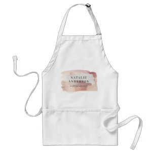 Pink Gold  Watercolor Girly Custom Branding Standard Apron