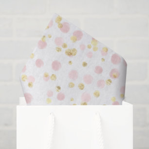 Pink Gold White Confetti Elegant Tissue Paper