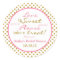 Pink Gold White Polka Dot Candy Buffet Stickers