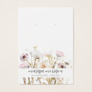 Pink Gold Wildflower Botanical Earring Display