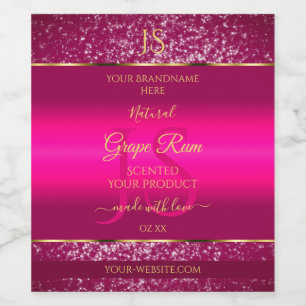Pink Gold with Glitter and Initials Product Labels