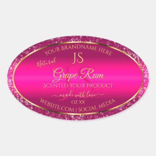 Pink Gold with Glitter and Initials Product Labels