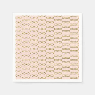 Pink & Gold xoxo Valentine's Party Napkin