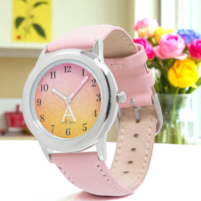 Pink Gold Yellow Glitter Sparkle Kids Watch (Creator Uploaded)