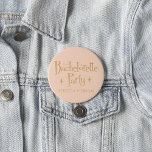 Pink Golden Bachelorette Party  7.5 Cm Round Badge<br><div class="desc">Pink Golden Bachelorette Party button (Edit)</div>