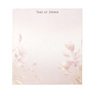 Pink Golden Leaves Floral Notepad