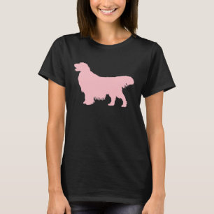 Pink Golden Retriever Silhouette T-Shirt
