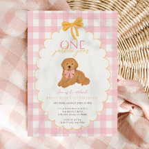 Pink Goldendoodle Dog First Birthday Party
