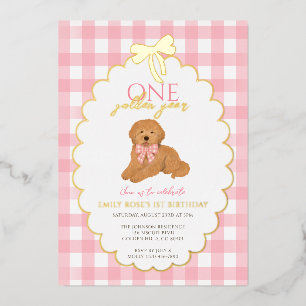 Pink Goldendoodle Puppy Dog Pawty 1st Birthday