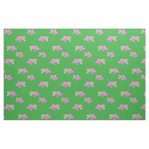 pink goldfish pattern fabric