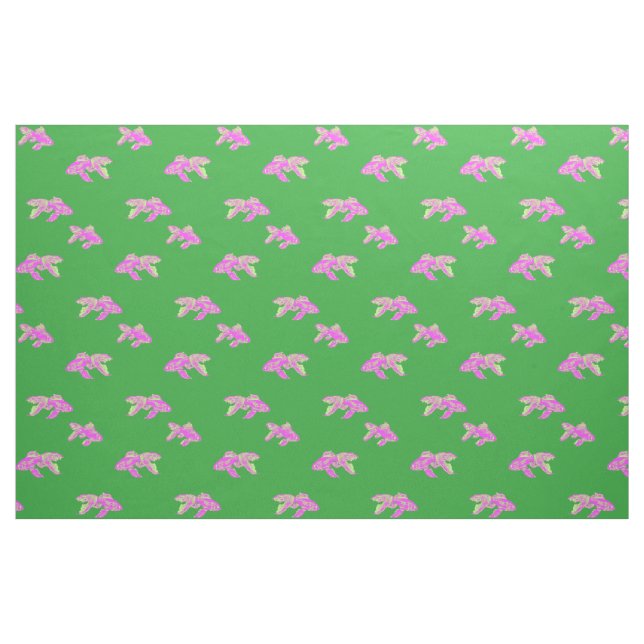 pink goldfish pattern fabric (Fat Quarter)