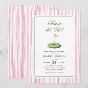 Pink Golf Baby Shower Invitation