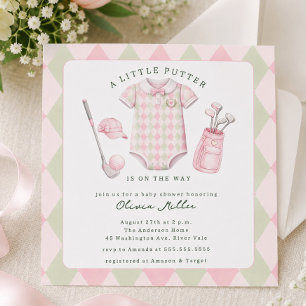 Pink Golf Baby Shower Invitation